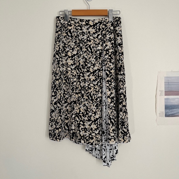 Proenza Schouler Asymmetric Pleated Floral Skirt - Picture 1 of 5